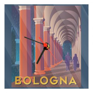 Orologio in Vetro Portici Cartolina 20x20cm