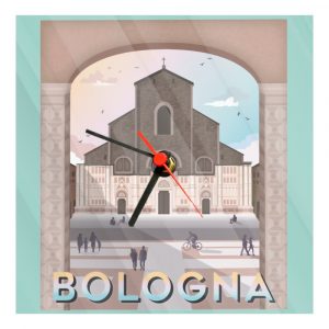 Orologio in Vetro San Petronio Cartolina 20x20cm