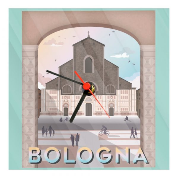Orologio in Vetro San Petronio Cartolina 20x20cm